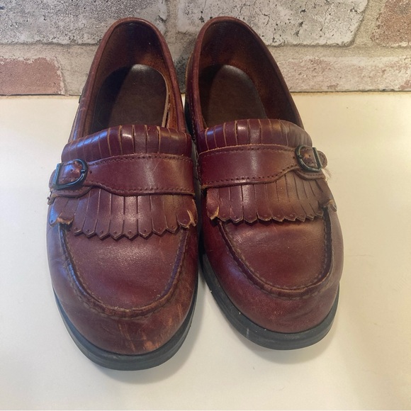 Eastland Womens Size 8 Brown Leather Kiltie Fringe Slip On Loafer - Picture 2 of 6